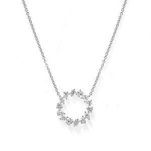 Open image in slideshow, Mixed Shape Diamond Pendant Necklace
